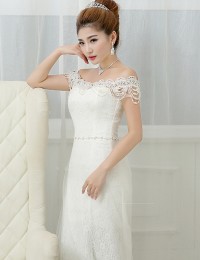 Manufacturer for the new 2016 straight shoulders han edition cultivate one morality married big yards lace strap studio for wedding dress K004